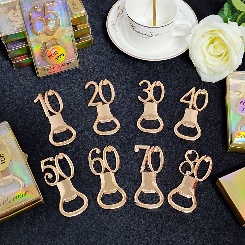 Kitchen Gadgets Gift - 16/18/20/21/30/40/50/60 Number Shape Bottle Opener For