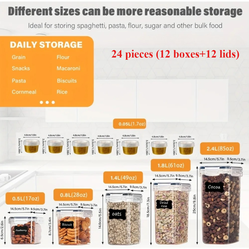 24Pcs Food Storage Containers  - مراجعة Kitchen Gadgets Pakistan وسعره