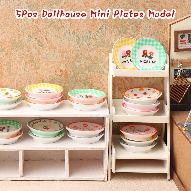 5Pcs 1/12 Dollhouse Mini Plate - مراجعة Kitchen Gadgets Wholesale وسعره