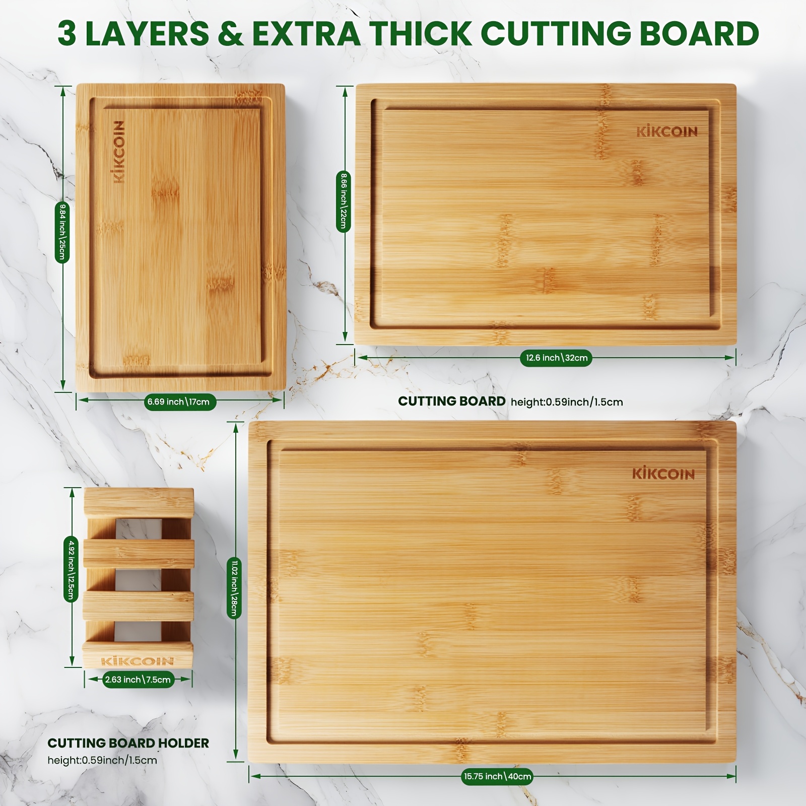 4pcs Oversized Bamboo Cutting  - مراجعة Kitchen Gadgets In China وسعره