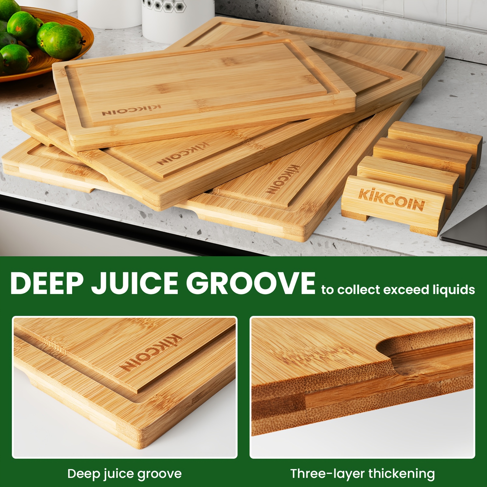 4pcs Oversized Bamboo Cutting  - مراجعة Kitchen Gadgets In China وسعره
