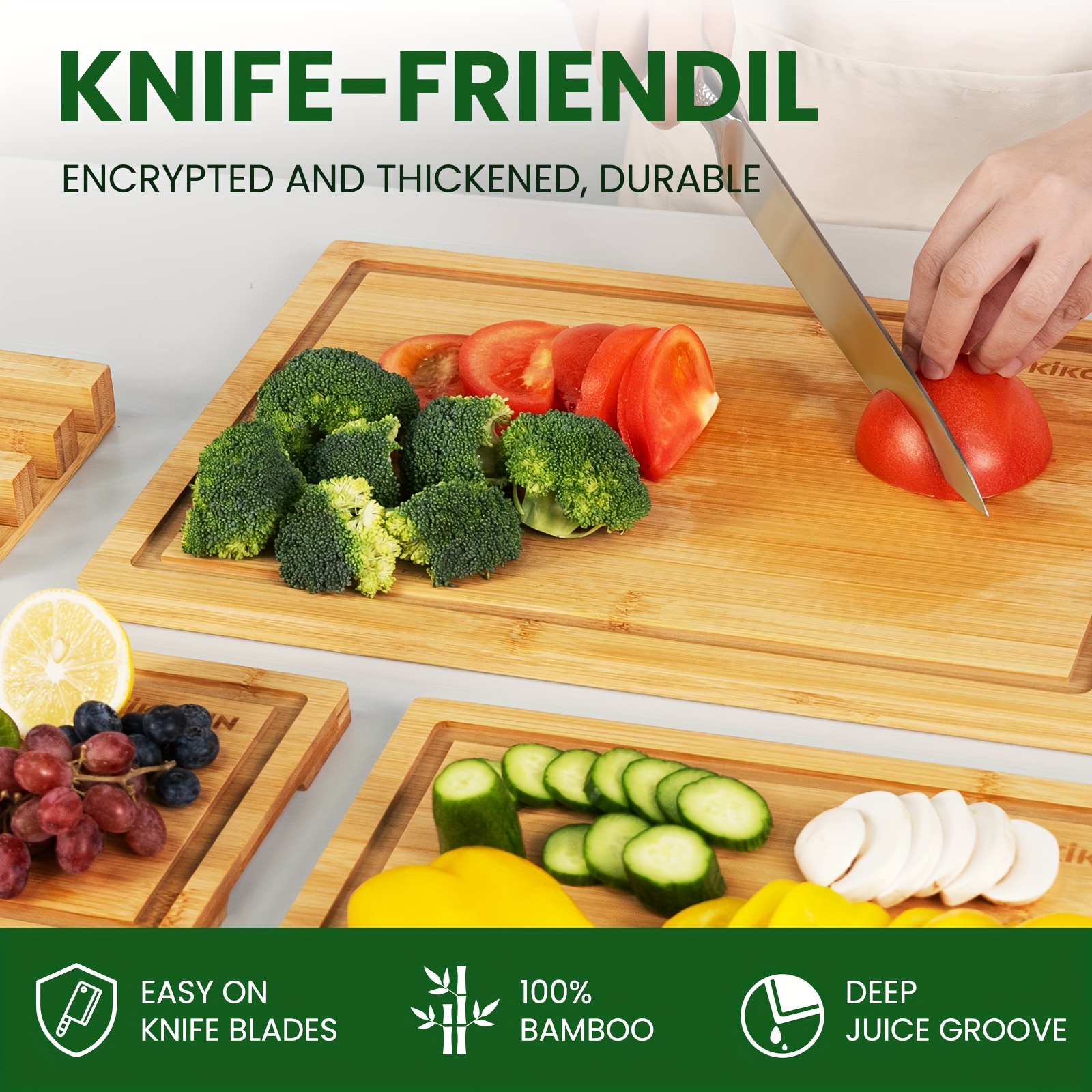 4pcs Oversized Bamboo Cutting  - مراجعة Kitchen Gadgets In China وسعره