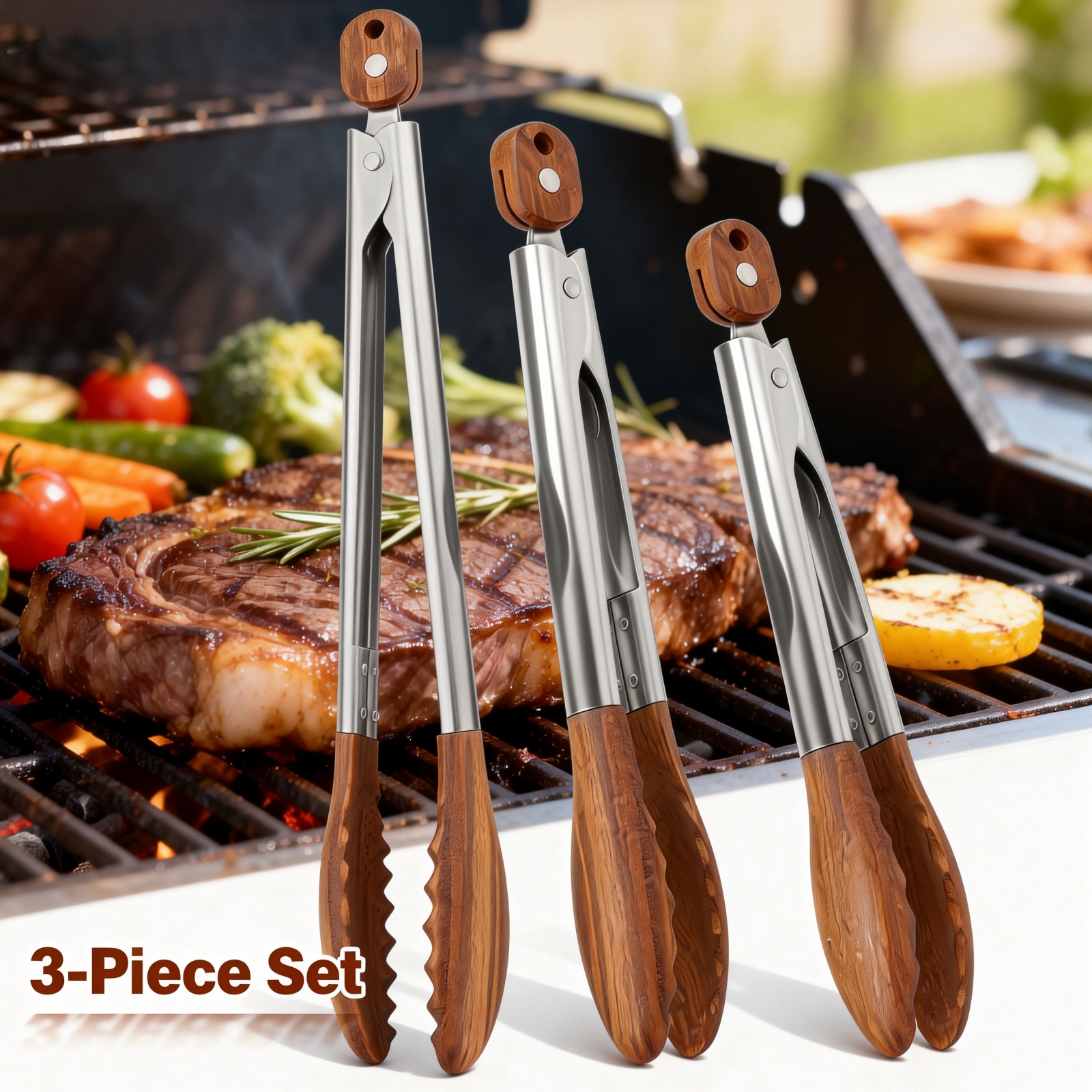 2/3 Pcs Food Tongs Walnut Wood - مراجعة Kitchen Gadgets Pakistan وسعره