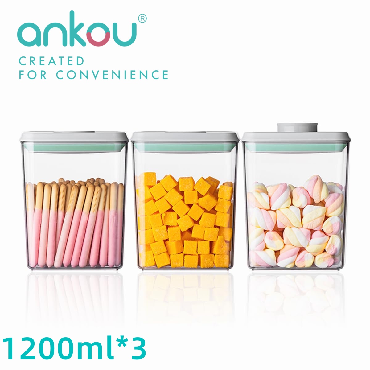 Ankou 3Pcs 1.2L Pop Airtight F - مراجعة Food Storage Containers وسعره