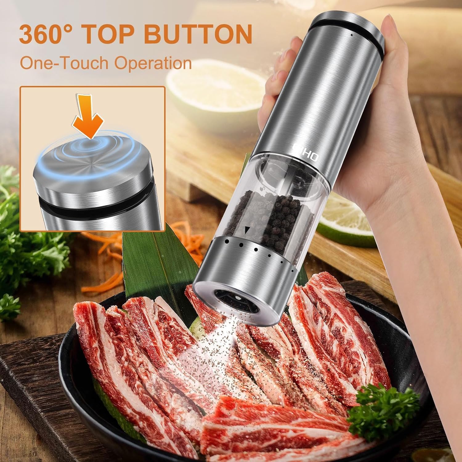 Rechargeable Salt & Pepper Gri - مراجعة Kitchen Gadgets Gift وسعره