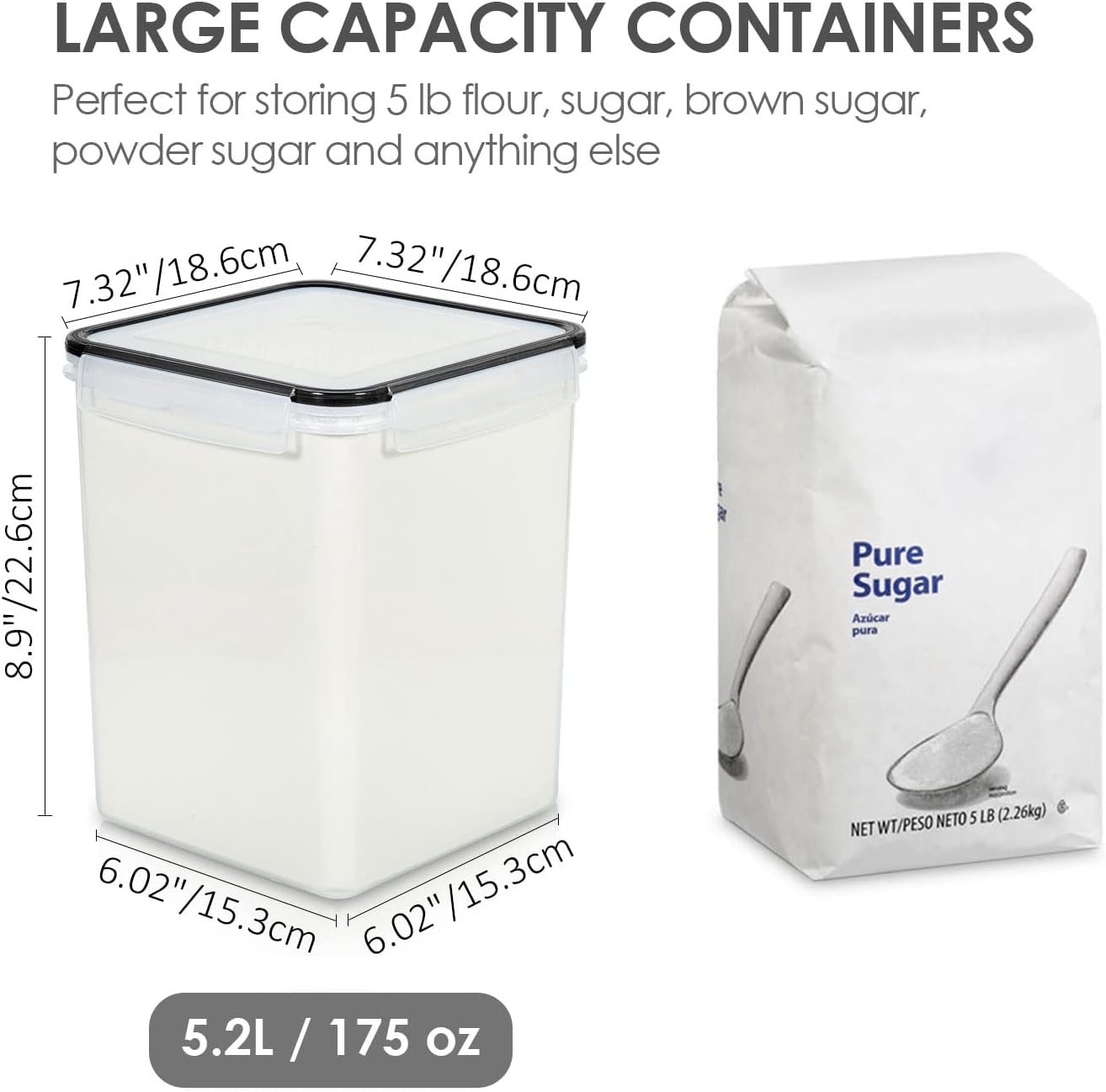 4 PCS Large Food Storage Conta - مراجعة Food Storage Containers وسعره