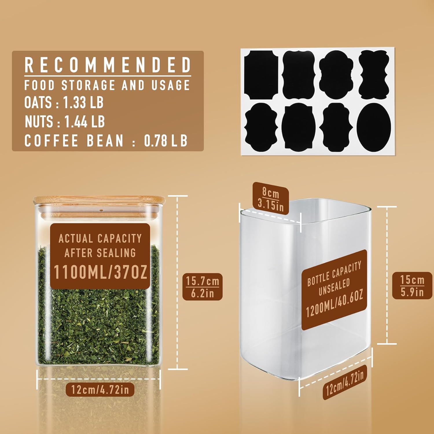 37oz Rectangle Airtight Glass  - مراجعة Food Storage Containers وسعره