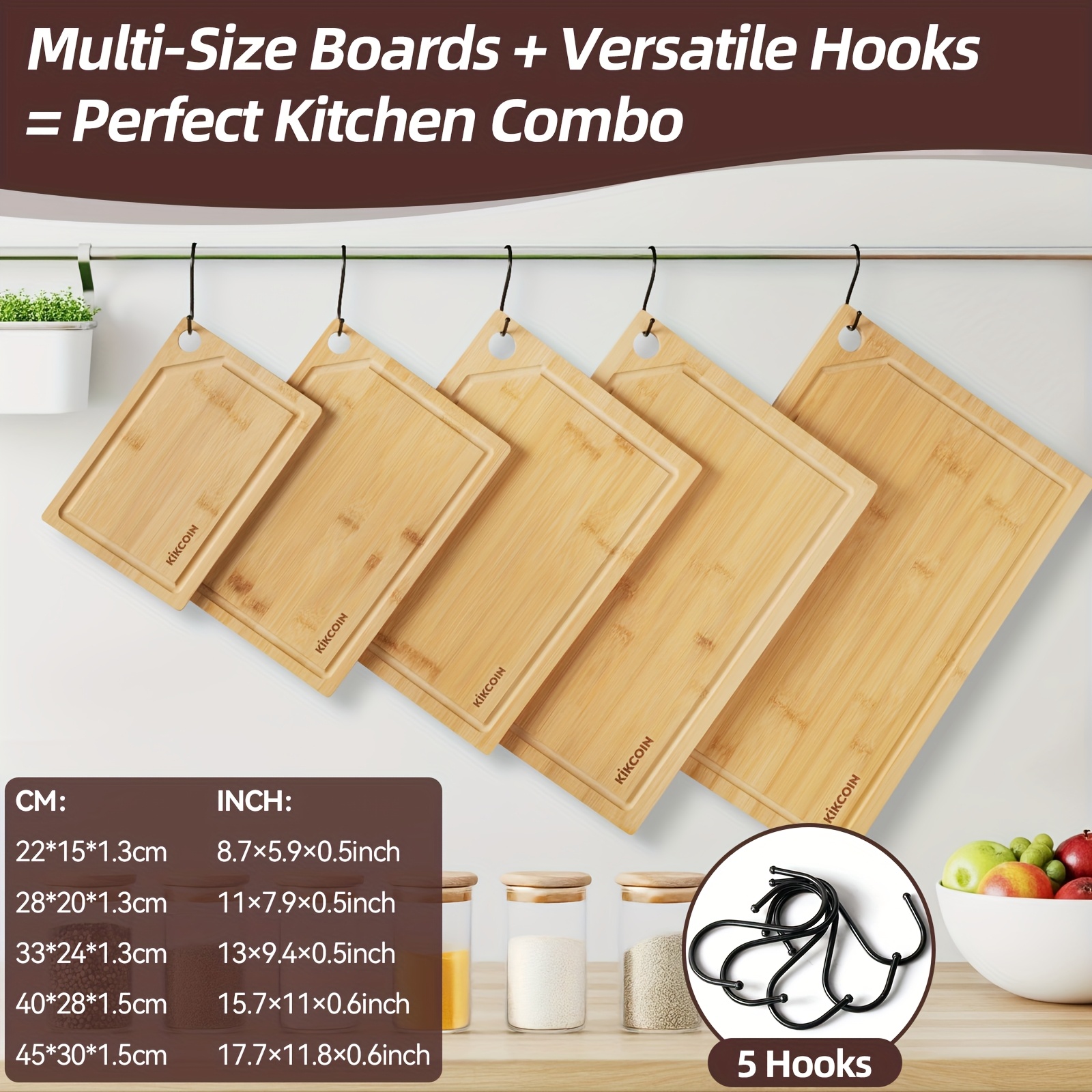 10pcs Bamboo Cutting Board Set - مراجعة Kitchen Gadgets In China وسعره