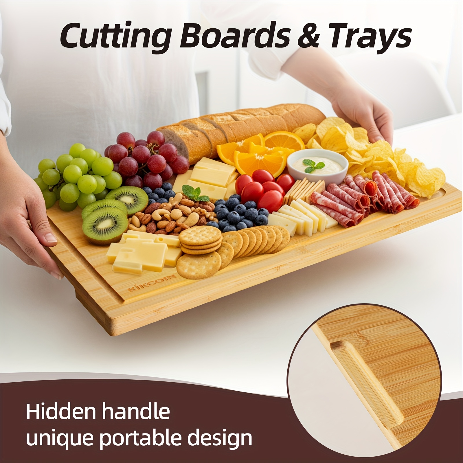 10pcs Bamboo Cutting Board Set - مراجعة Kitchen Gadgets In China وسعره