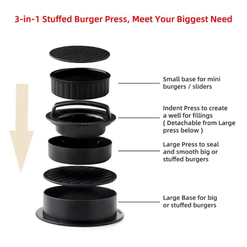 Round Hamburger Burger Press B - مراجعة Kitchen Helper Gadgets وسعره