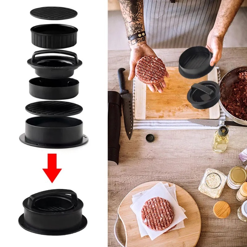 Round Hamburger Burger Press B - مراجعة Kitchen Helper Gadgets وسعره