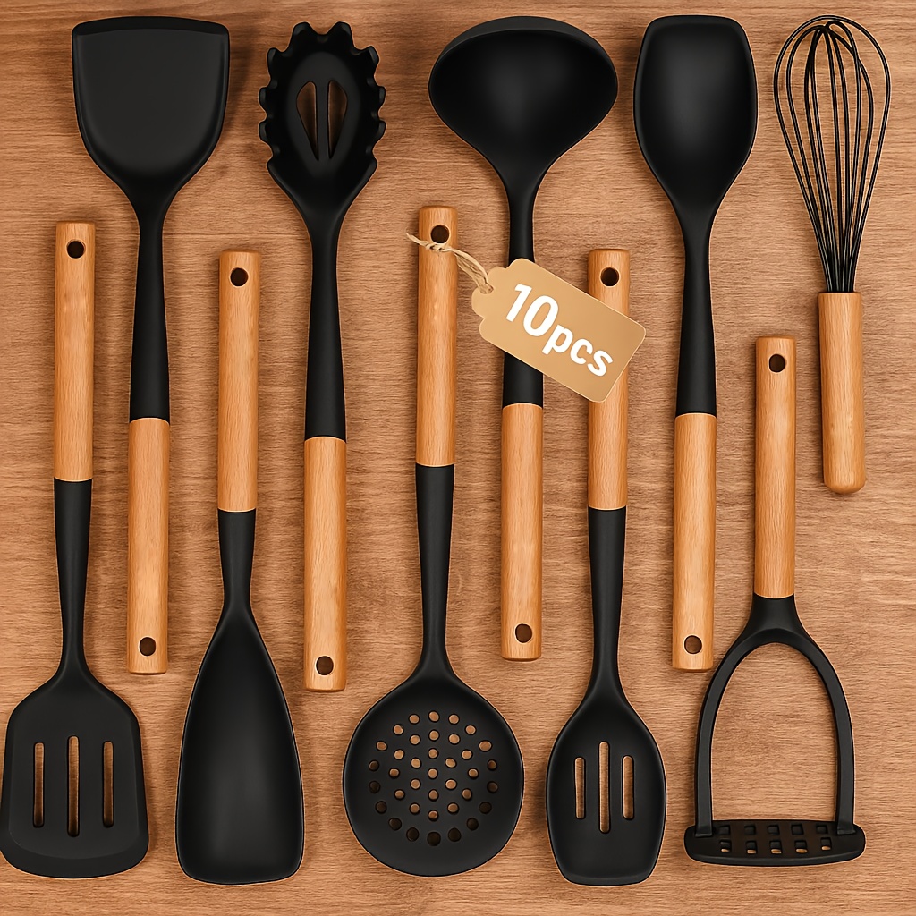 10Pcs Silicone Cooking Utensil - مراجعة Kitchen Gadgets In China وسعره