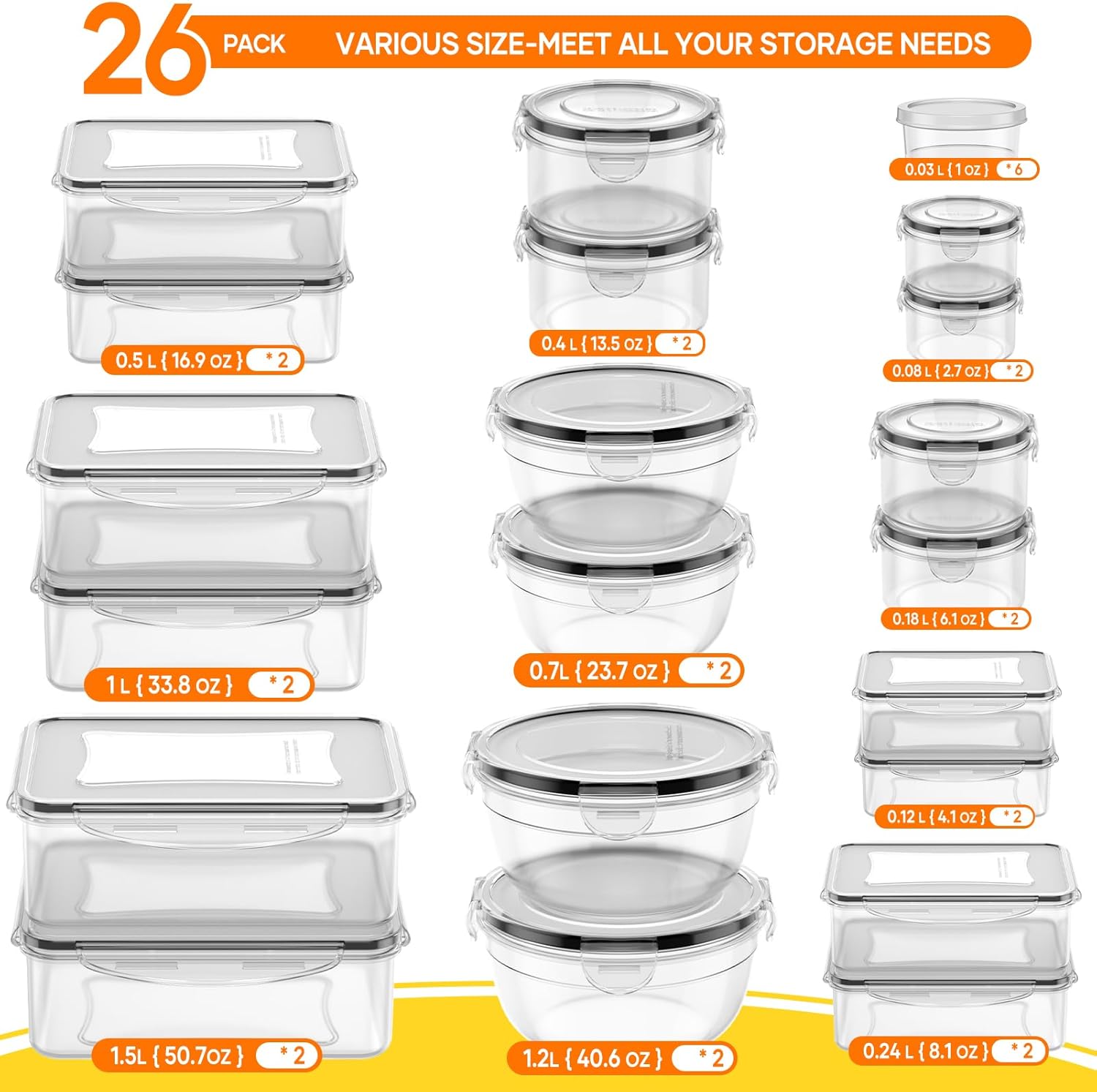 52 PCS Food Storage Containers - مراجعة Food Storage Containers وسعره