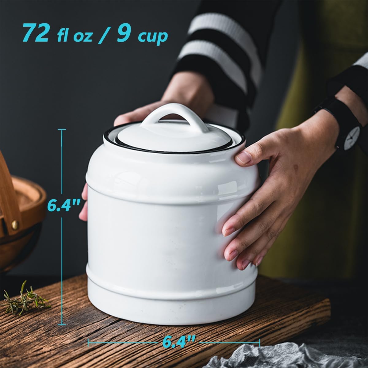 9cup/72oz Ceramic Jar for Dry  - مراجعة Food Storage Containers وسعره