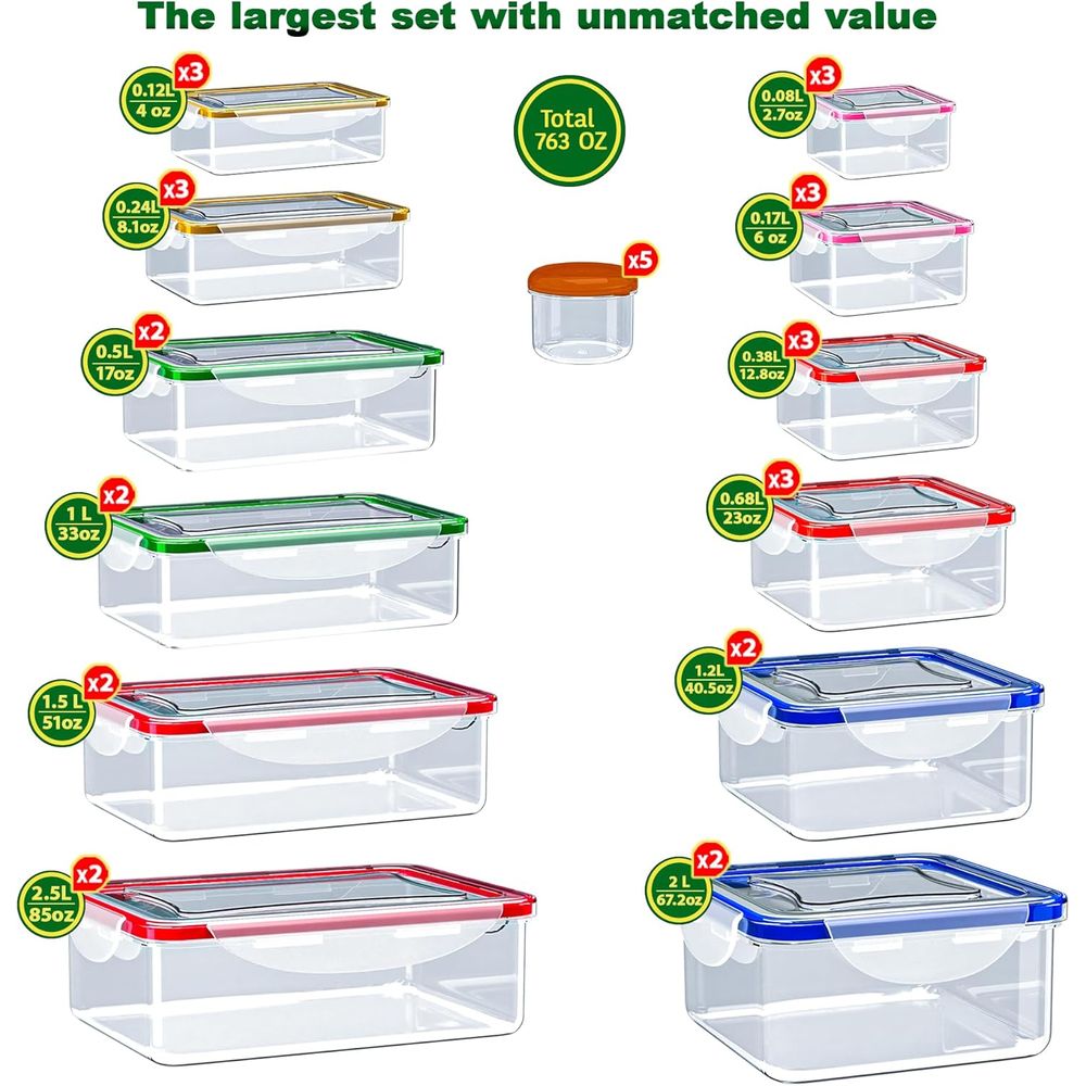70 Pcs Large Food Storage Cont - مراجعة Food Storage Containers وسعره