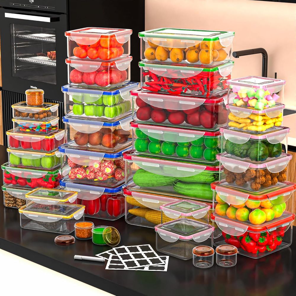70 Pcs Large Food Storage Cont - مراجعة Food Storage Containers وسعره